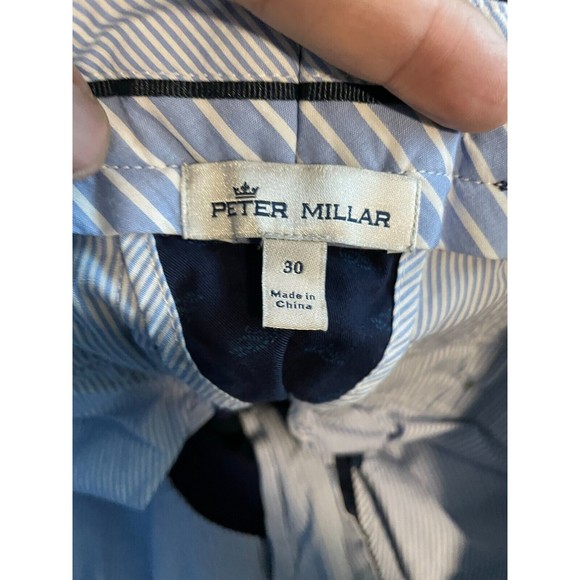 Peter Millar Shorts Mens 30 Blue Chino Nautical Knot Casual Flat Front - Picture 5 of 9